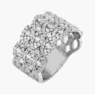 Серебряное кольцо с белыми камнями Анастасия