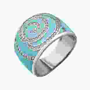 Серебряное кольцо с мятной эмалью Нефертити