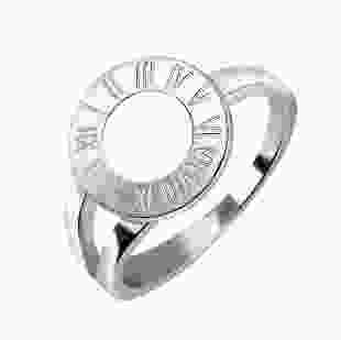 Серебряное кольцо с белой эмалью Часики