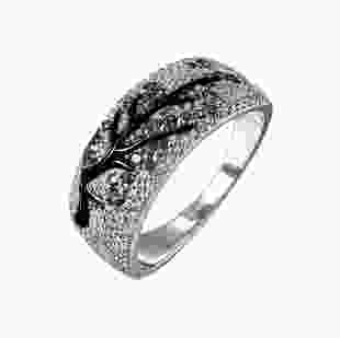 Серебряное кольцо с камнями Сакура