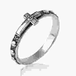 Серебряное кольцо без вставок Крест