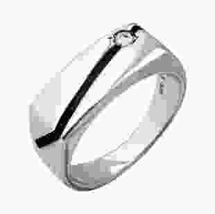 Срібний перстень чоловічий з емаллю Прихильність