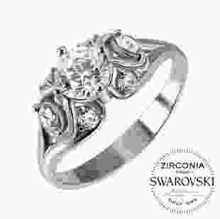 Серебряное кольцо с камнями Swarovski Мануэлла