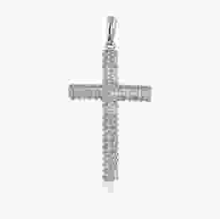Срібний хрестик з камінням Свята Моніка