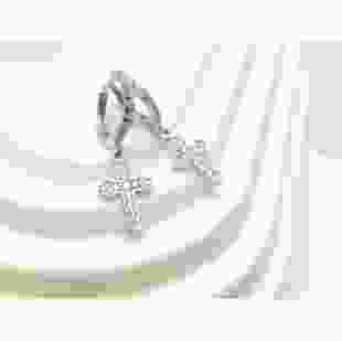 Срібні сережки  Хрестики з камінням