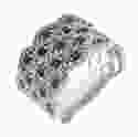 Срібна каблучка з чорно-білим камінням Анастасія