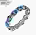 Серебряное кольцо с синими топазами Swarovski Веночек счастья