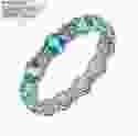 Серебряное кольцо с голубыми топазами Swarovski Веночек счастья