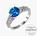 Серебряное кольцо с синим топазом Swarovski Астория