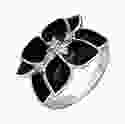 Серебряное кольцо с черной эмалью Смелость