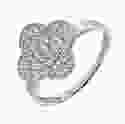 Серебряное кольцо с кубическим цирконием Клевер