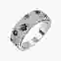 Серебряное кольцо с синими камнями Аква