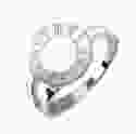 Серебряное кольцо с белой эмалью Часики