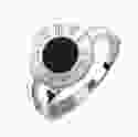Срібна каблучка з чорною емаллю Годинник