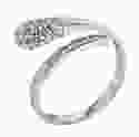 Серебряное кольцо с белыми камнями Спичка