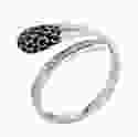 Серебряное кольцо с черными камнями Спичка