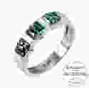 Серебряное кольцо с зелеными камнями Swarovski Прима