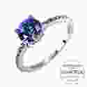 Серебряное кольцо с синим камнем Swarovski Элизабет