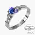 Серебряное кольцо с синими камнями Swarovski Роксана