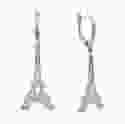 Срібні сережки з підвісом Ейфелева Вежа