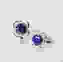 Срібні сережки "Квітка" фіолетові