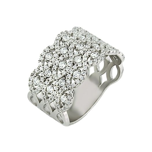 Серебряное кольцо с белыми камнями Анастасия