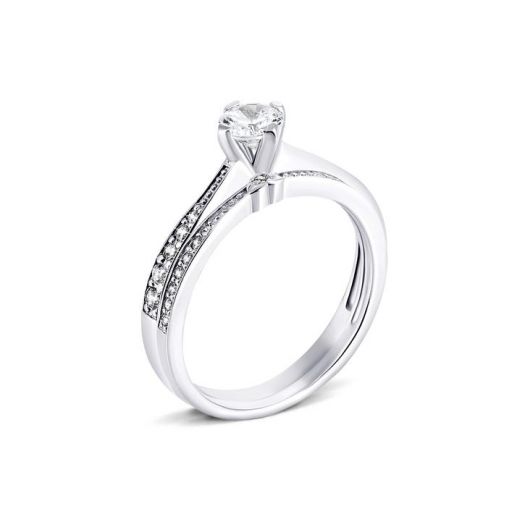 Серебряное кольцо двойное для помолвки Признание в любви