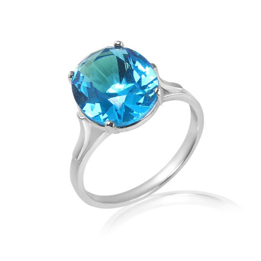 Серебряное кольцо с голубым камнем Джеральдин