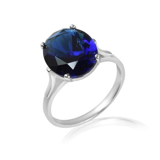 Серебряное кольцо с синим камнем Джеральдин