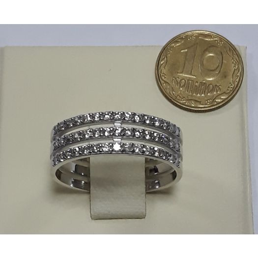 Серебряное кольцо тройное с камнями Аэлита