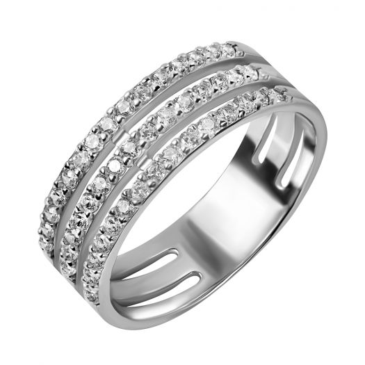 Серебряное кольцо тройное с камнями Аэлита