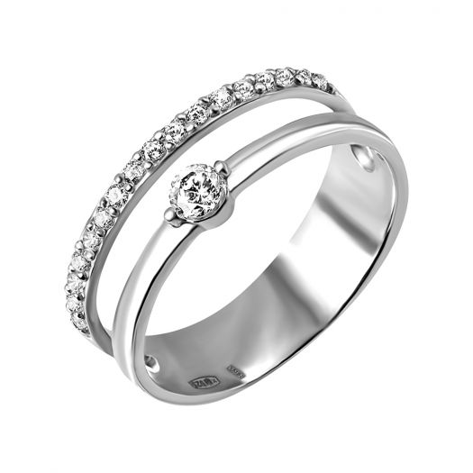 Серебряное кольцо двойное Агата