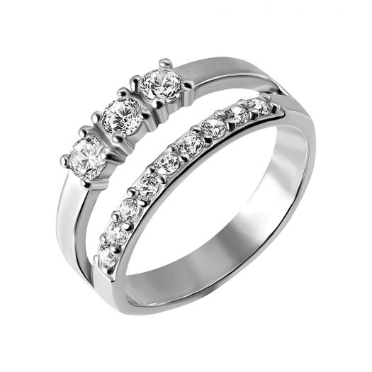 Серебряное кольцо двойное Аврил
