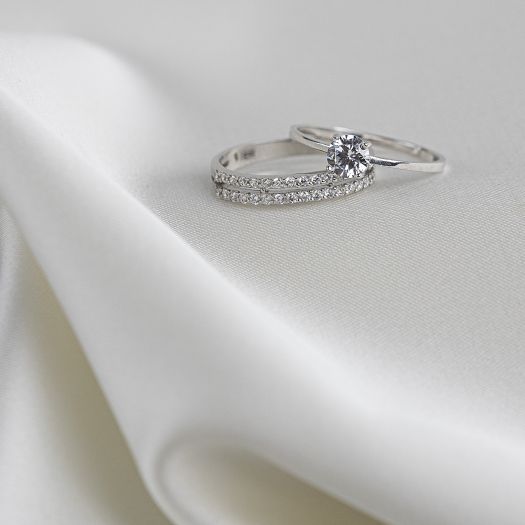 Серебряное кольцо для помолвки Преданность