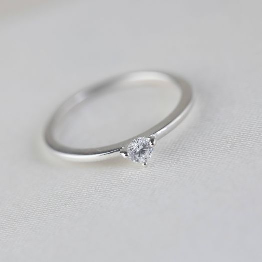 Серебряное кольцо для помолвки Вечность