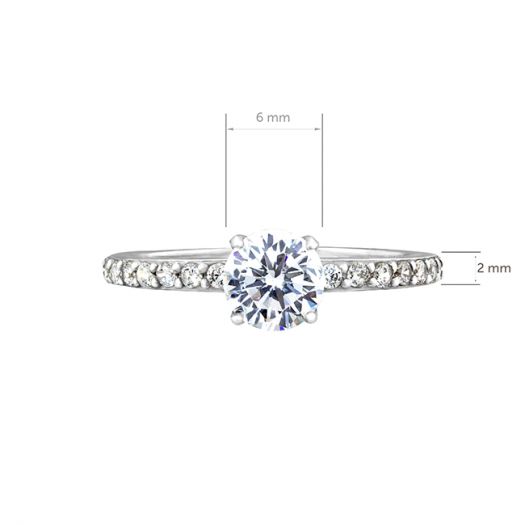 Серебряное кольцо для помолвки Виктория