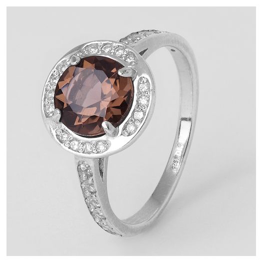 Серебряное кольцо с раухтопазом Оливия