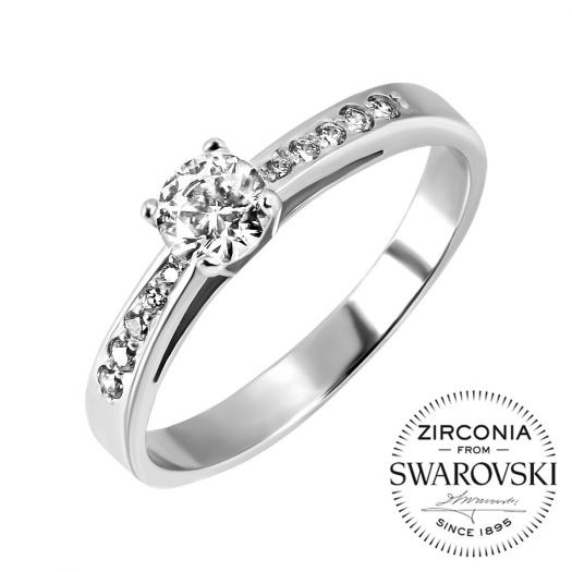 Серебряное кольцо с камнями Swarovski Франческа