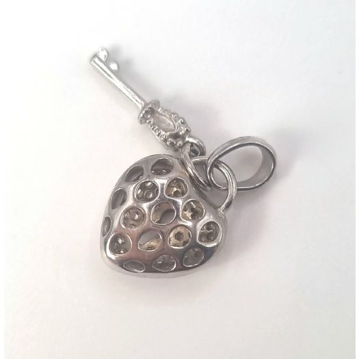 Срібний підвіс Серце з ключиком