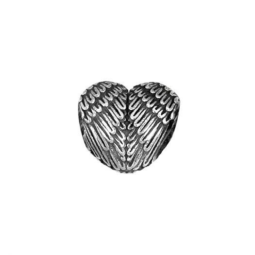 Срібний шарм у формі серця Крила