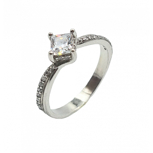 Серебряное кольцо с квадратным аметистом Диана