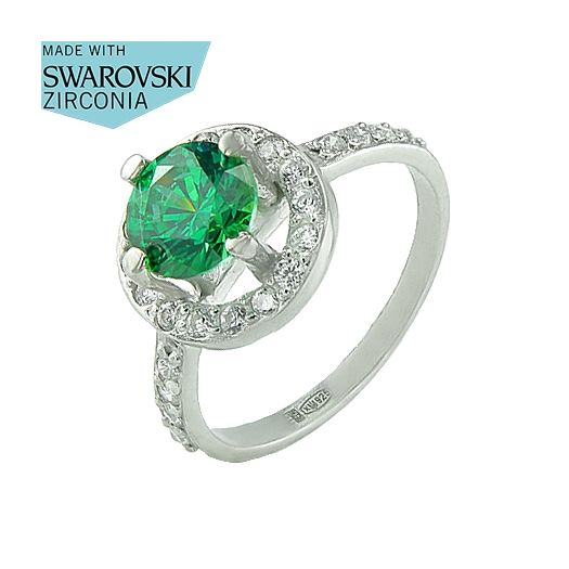 Серебряное кольцо с зеленым аметистом Тэодора